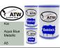 Preview: Kia, Aqua Blue Metallic, A5: 500ml Lackdose + 500ml Klarlack + 250ml Härter - Set, von ATW Autoteile West.